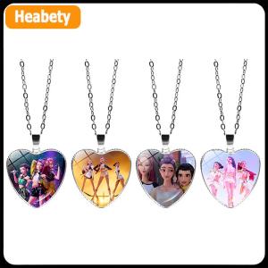 【2-3 days delivery】 KPop Demon Hunters Heart Necklace - Rumi Zoey Mira Anime Film Alloy Jewelry Pendant For Fans Gifts