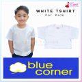 Blue Corner White Tshirt for Kids School White Tshirt Round Neck For Boys. 