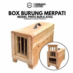 Box Kayu Sangkar Kandang Merpati Motif Pintu buka Atas Box Tas Burung