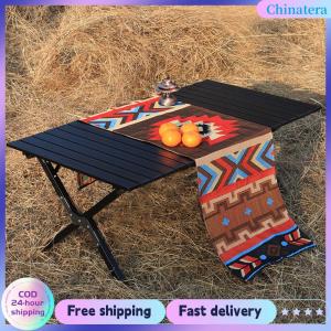 [Chinatera Flagship Store] Aluminum Alloy Folding Table Roll-Up Portable Picnic Table Backpacking Table for Outdoor Camping Picnic