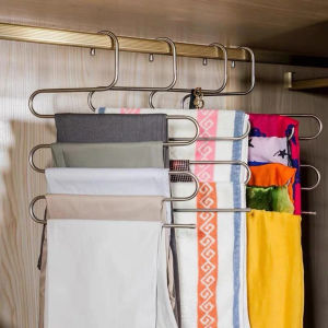 Móc treo quần chữ S. Móc treo quần áo khăn mặt 5 tầng INOX thông minh thiết kế hiện đại tiết kiệm không gian.