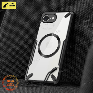 Nanu [Bull] cho Apple iPhone 16E 5G/Se4 vỏ điện thoại tương thích với Magsafe Vỏ chống sốc TPU vỏ mềm + Ốp Silicone có dây đeo trong suốt Acrylic trở lại vỏ cứng Vỏ bảo vệ máy ảnh