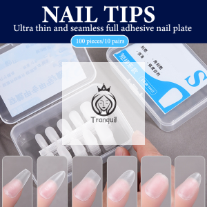 100 PCS/Box Fake Nail Tips Medium Design Matte Finish False Nails Manicure Tool Extension Press On Nails H260729