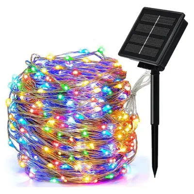 Solar christmas lights outdoor waterproof for garden decorations led christmas light curtain Multicolor Solar Fairy Xmas Tree Lights for Gardens Wedding Party /Valentines /christmas decorations for home 5/10/20 Meter - 50/100/200 LED String Light