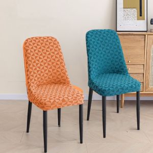 XHLXH Dustproof Jacquard Arc Chair Cover Soft Elastic Curved Seat Cover Home Decoration Universal Chair Protective Case Household