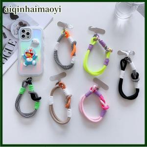 aiqinhaimaoyi For IP 15 14 Pro Max Samsung Flip 4 Coloful Rope Chain Korean Mobile Phone Cute Knot Portable Anti-loss Hand Bracelet Chain