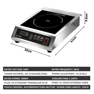 🏆Commercial Grade Countertop Burner 3500W Commercial Induction Cooktop Hot Plate for Cooking Portable Electric Stove