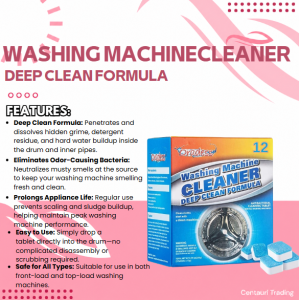 BEST SELLER Washing Machine Cleaner Tablets Deep Clean Formula Effervescent Descaler Laundry Appliance Drum Odor Remover Washing Machine Cleaner Deep Clean Formula Tablet Tab Effervecent Washing machine Odor Remover Washing Machine Dirt Removal