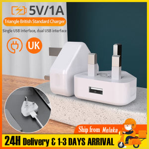USB Charge Adapter Fast Charging 5V 1A 3 Pin UK Standard Phone Charger Tablet Universal Travel Home Office Wall Plug Socket Charging Head Triangular Samsung i-Phone Huawei Oppo Vivo Xiaomi Charge Mobile Devices