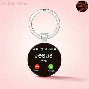 {READY STOCK} Mobile phone call interface pattern alloy glass keychain accessory
