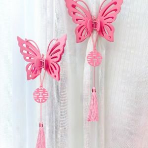 婚礼布置 结婚用品 婚房布置 窗帘装饰 – 婚礼蝴蝶款窗帘夹子(一对) / Wedding Curtain decoration - Wedding Curtain clip (a pair)