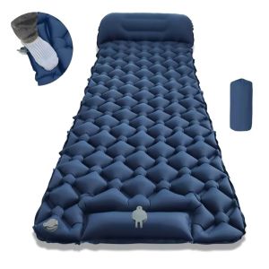 JUTBONG 1Pcs TPU Camping Air Mattress Ultra Lightweight Single Foot Strap Pillow Moisture Resistant Inflatable Sofa