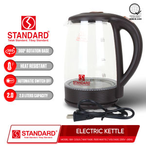 Standard Electric Kettle GLASS 2 Liters (1500 WATTS) - Gold Mind Everyday Low Price