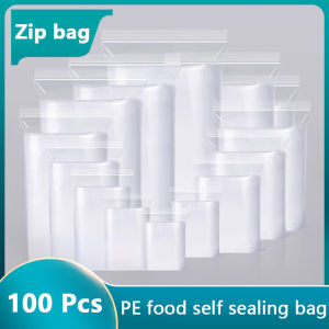 100 Pcs Thicken Zipper Sealed Bags Clear Plastic Storage Bag for Small Jewelry Food Packing Reclosable Ziplock Sealing Bags
