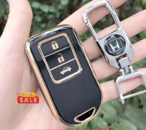 Bao Da Chìa Khóa CRV 2018 2019 2020 2021 2022 ( Tặng Móc Logo Honda ) - Ốp Bảo Vệ Chìa Khóa CR-V