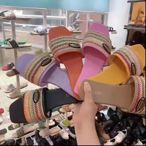 [Free Shipping] WomenS Square-Toed Outdoor Non-Slip Beach Sandals 2025 Summer New Flat Woven Soft-Soled Sandals