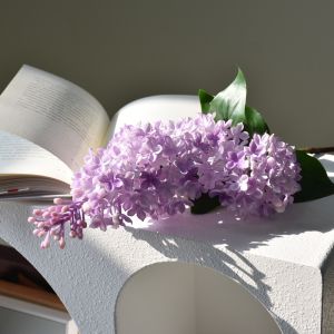 TONG Pink Artificial Silicone Lilac Flower 75 Cm Purple Plastic Fake Flower Simulation Artificial Faux Plants Wedding Decoration