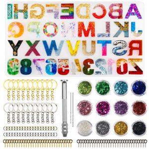 236pcs Cetakan Resin Epoksi Bentuk Angka Diy Cetakan Resin Gantungan Kunci Cetakan Resin Pendant Kalung Cetakan Perhiasan