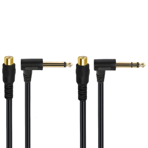 Gold Plates 6.35mm Sound Male to Female Cord with 90° Angled Designs Upgrades for Professional Sound Systems 6.