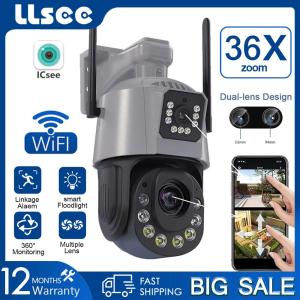 LLSEE 36X optical zoom wireless wifi CCTV outdoor camera 360 4K 8MP two-way call full color night vision automatic tracking alarm IP66 waterproof