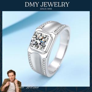 DMY Jewelry Real Moissanite With Certificate/Cincin Lelaki Batu Original/Four Row Diamond for Ring Engagement/White Gold Ring/Cincin Suasa Lelaki Original/Silver 925 Original/100% Pass Diamond Selector/Cincin Lelaki Islam/Kpop Merch/Emas Korea Cop 916