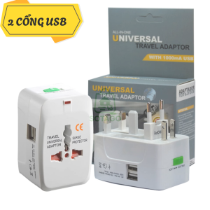 Ổ Cắm Chuyển Đổi Đa Chuẩn Cắm Toàn Cầu- Adapter Du Lịch 4 Trong 1 – Có Bảo Vệ Quá Áp- Travel Universal Adapter with Surge Protector- Ổ Cắm Quốc Tế Đa Năng – Tương Thích 150+ Quốc Gia- Bộ Chuyển Điện Đa Chuẩn Kèm Bảo Vệ Thiết Bị