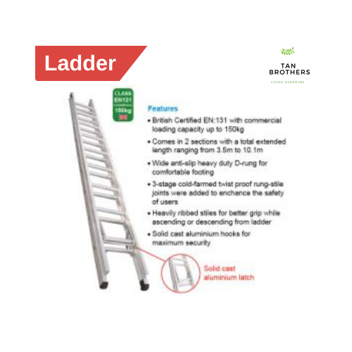 [ EVERLAS ] HEAVY DUTY DOUBLE EXTENSION LADDER | TANGGA LURUS ...