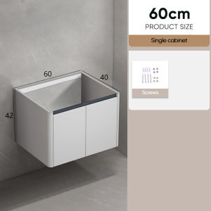 HT 60CM White Aluminum Bathroom Cabinets Set Storage Mirror box with toilet wash basin bathroom sink