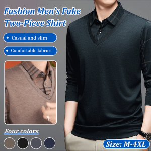 Business Shirt Enhancement Casual Shirt Fashion Business Style Keep Warm Mature Males Solid Color