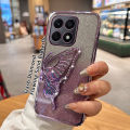 For Honor X6 4G X6s 4G X6a X6a Plus X7a X8 5G X8a 4G X8a 5G X8b 4G VRQR Phone Case Full edge electroplated glitter card diamond butterfly bracket. 