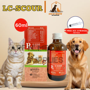 60ml LC Scour Syrup All Stages Adult Kitten Puppy Supports Digestion Appetite Pet Essentials