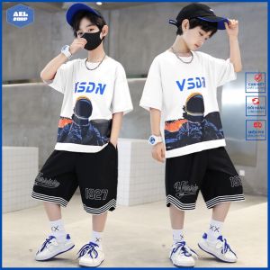 Bộ thể thao bé trai size đại 24kg đến 43kg bộ đồ bé trai ngắn tay phong cách Hàn Quốc
