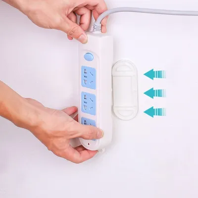 2Pcs Home Power Plug Socket Holder Shelf Power Plug Storage Rack Self Adhesive Wall Mounted Power Socket Plug Board Router Holder