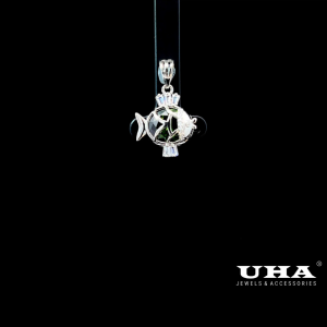 M1745 Mặt và dây chuyền nữ hình con cá đính đá màu phong thủy cao cấp UHA