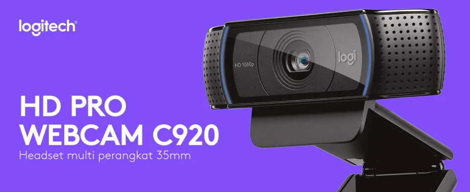 Logitech C920 Webcam PRO Full HD 1080p dengan Autofocus dan  Noise-Cancelling Audio