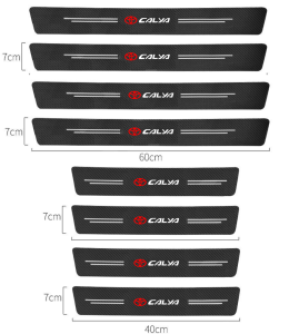 Stiker Toyota Calya Carbon Fiber Pelindung Sticker Anti Gores SILLPLATE Calya 8pcs