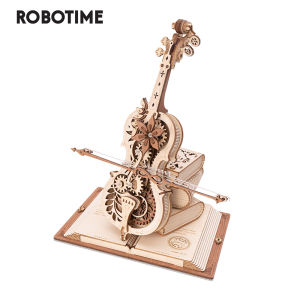 Robotime ROKR 3D Wooden Model Kits to Build Magic Cello Music Box Mechanical Assembly  Birthday Gifts for Teens and Adults