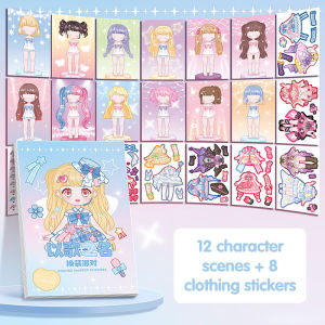 Sticker Book for Kids Paper Doll Stickers Book Dress Up Whole Body Dress Up Girl Dress Up Stickers