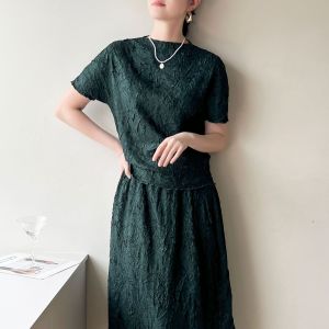 Miyake Pleated Shirts 2025 Summer Tactile Texture Soft High End Fashion Top