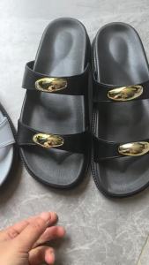 Thick-Soled Slippers Large Size 26 New Summer Style Round Toe Retro Metal Buckle Versatile One-Strap Sandals For Women
