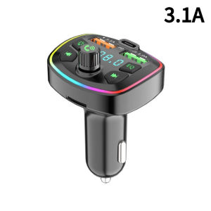 Bluetooth 5.0 Car Charger Fm Transmitter Support Hands-Free Mp3 / Dual Usb Qc 3.0+Pd Type C Fast Charger