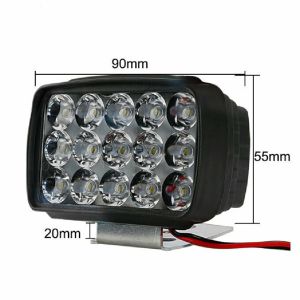 Đèn Pha Siêu Sáng 15 Bóng LED 12V-80V 30W Dùng Cho Xe Đạp Điện Xe Máy Điện Chống Nước (Loại Tốt)