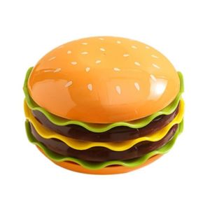 HISTO 7/5-Layer Cartoon Burger Seasoning Dish Set Creative Stackable Candy Dessert Plate Unique Space Saving Spit Bone Dish Household