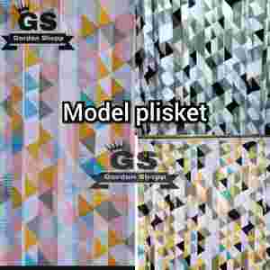 Gorden Plisket Tirau murah Model Cantolan Kawat S Bahan Satin viramid