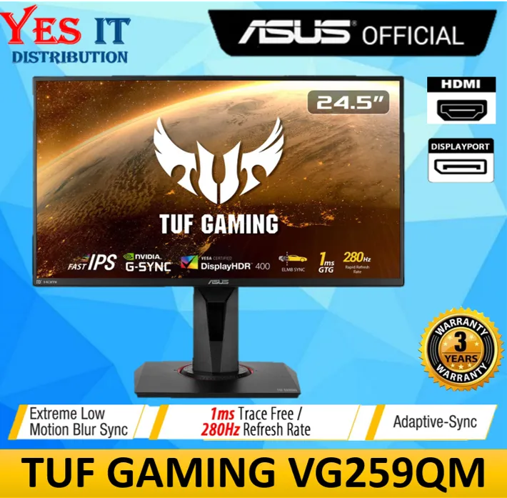 25" Monitor ASUS TUF Gaming VG259QM / TUF Gaming VG259QM5A 24.5 Full HD Fast IPS Extreme Low Motion Blur Sync SYNC Compatible Gaming Monitor