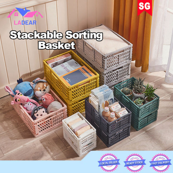 {SG}Sorting Basket Folding Storage Baskets Plastic Collapsible Fruit