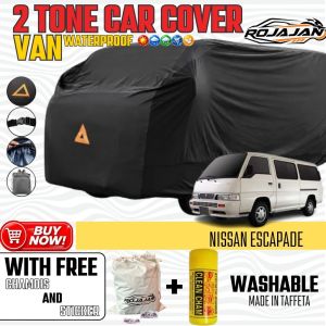 ROJAJAN 2 Tone Car Cover for Nissan Escapade Waterproof Sunproof Heavy Duty Cover Garterized Strap Lock With Chamois