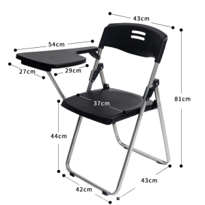 2-in-1 Desk and Chair with Writing Board Foldable Office Chair Study Meeting Chair for Multiple Scenarios Such As Company conference Training canteen School Classrooms