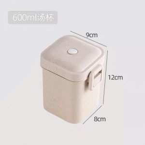[SG STOCKS] Wheat Straw Lunch Bento Box Microwaveable Portable & Leakproof BPA Free with Secure Clips