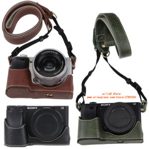 【NEW F】For Sony ILCE Alpha6700 A6400 A6300 A6100 A6000 A5100 PU Camera Bag Shell Face Clip Handle Bottom Support Protective Cover